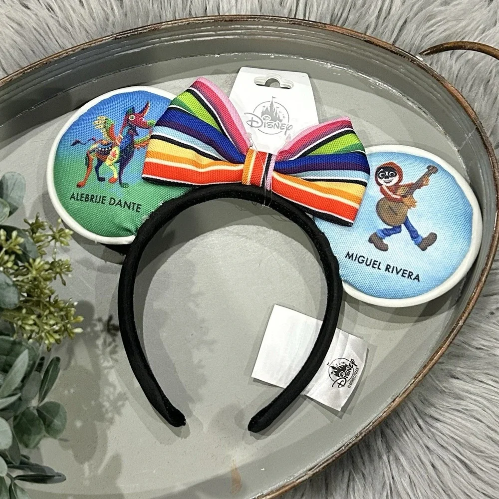 Disney~ Pixar Coco Miguel Rivera & Alebrije Dante Minnie Mouse Bow Ears Headband